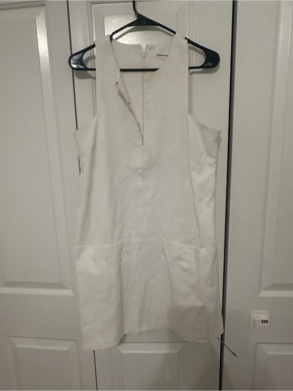 Emerson Fry Tuckernuck White Sleeveless Mini Shift Dress